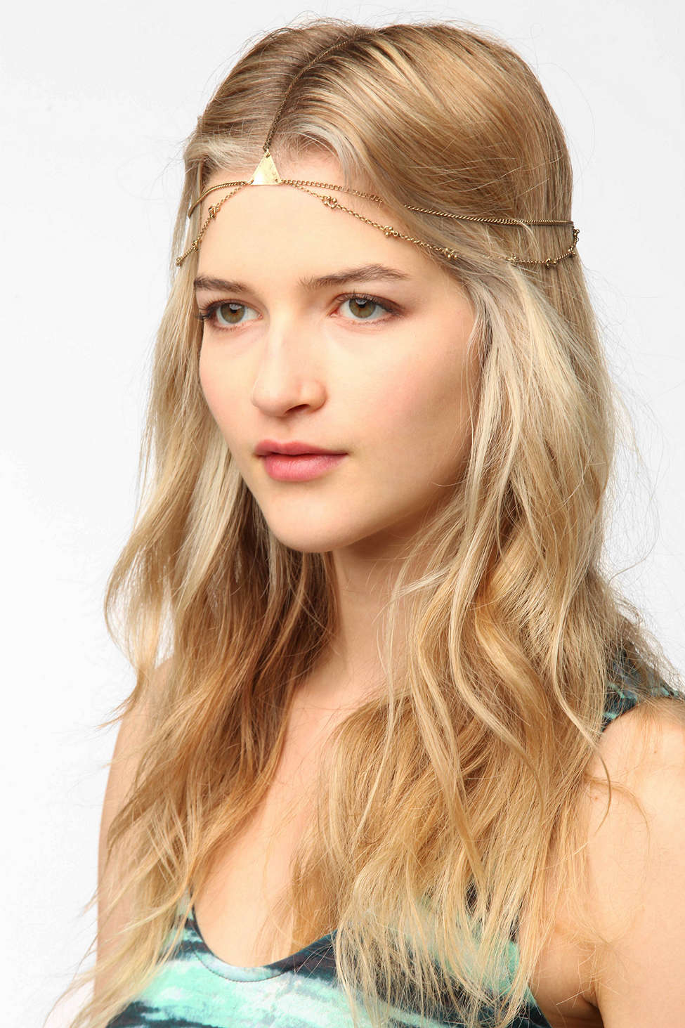Urban Outfitters Geo Metal Goddess Chain Headwrap 